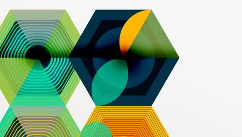 Hexagons design geometric abstract background Illustrazione stock