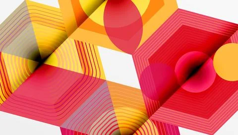Hexagons design geometric abstract background Ilustración de archivo