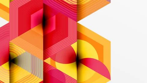 Hexagons design geometric abstract background Ilustración de archivo