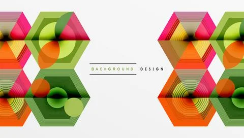 Hexagons design geometric abstract background Stock Illustration