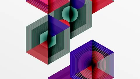 Hexagons design geometric abstract background Stock Illustration