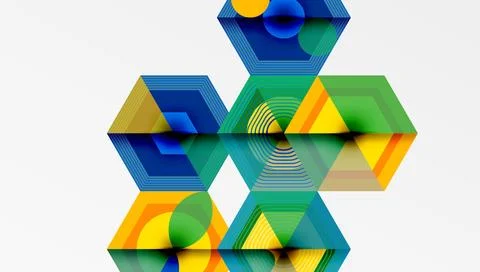 Hexagons design geometric abstract background Stock Illustration