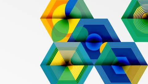 Hexagons design geometric abstract background Stock Illustration
