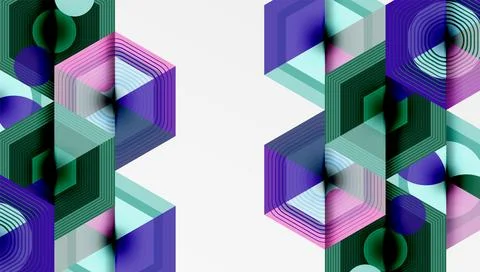 Hexagons design geometric abstract background Stock Illustration