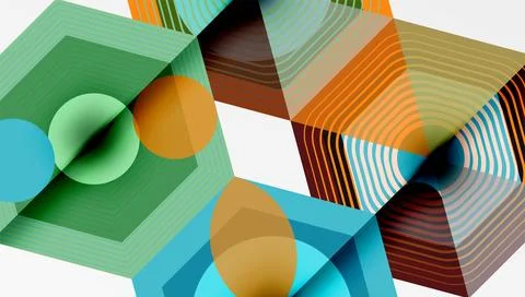Hexagons design geometric abstract background Stock Illustration