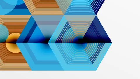 Hexagons design geometric abstract background Stock Illustration