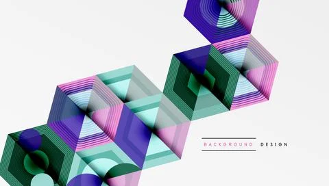 Hexagons design geometric abstract background Stock Illustration