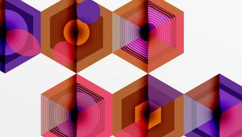 Hexagons design geometric abstract background Stock Illustration