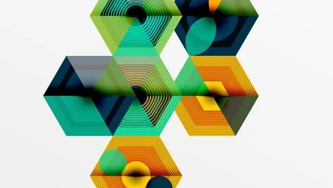 Hexagons design geometric abstract background 스톡 일러스트