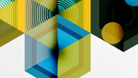 Hexagons design geometric abstract background Stock Illustration
