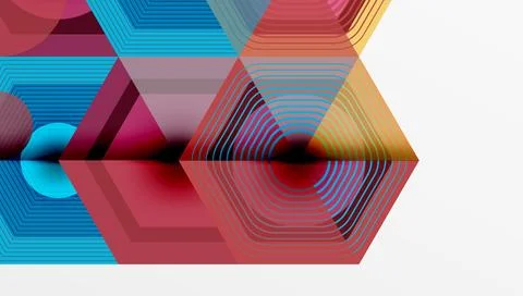 Hexagons design geometric abstract background Illustrazione stock
