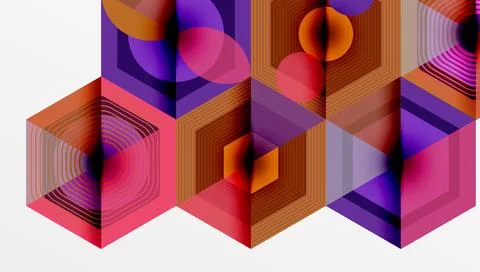 Hexagons design geometric abstract background Illustrazione stock
