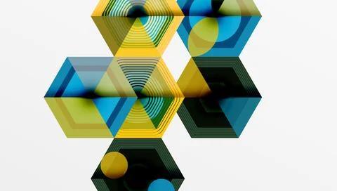 Hexagons design geometric abstract background Stock Illustration