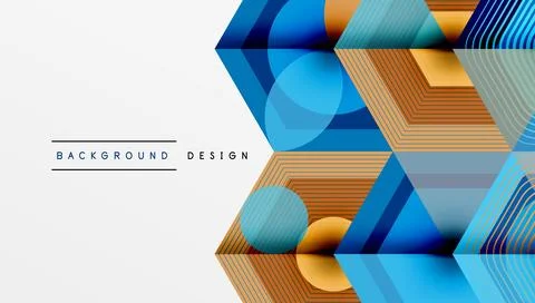 Hexagons design geometric abstract background Stock Illustration