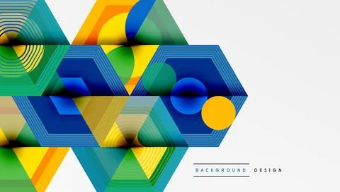 Hexagons design geometric abstract background Illustrazione stock