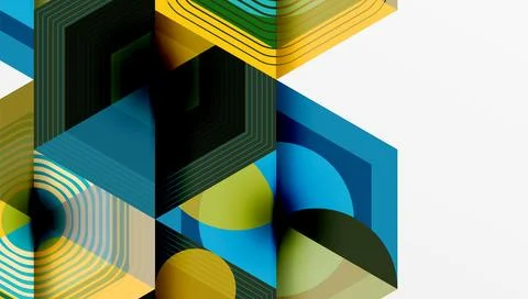 Hexagons design geometric abstract background Illustrazione stock