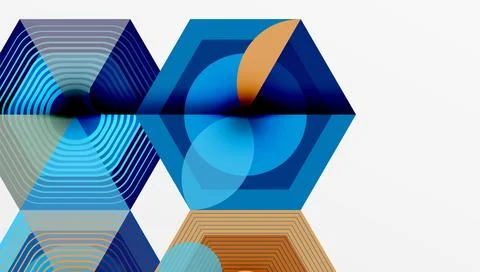 Hexagons design geometric abstract background Illustrazione stock