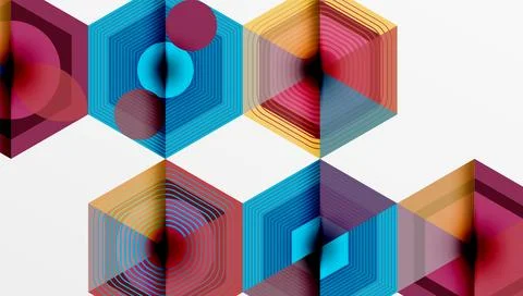Hexagons design geometric abstract background Illustrazione stock
