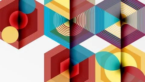 Hexagons design geometric abstract background Stock Illustration