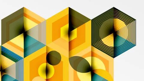 Hexagons design geometric abstract background Illustrazione stock