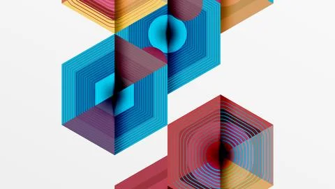 Hexagons design geometric abstract background Stock Illustration