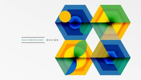Hexagons design geometric abstract background Illustrazione stock
