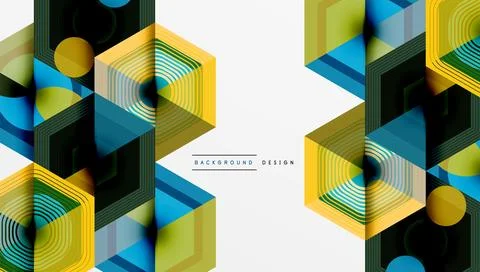 Hexagons design geometric abstract background Illustrazione stock