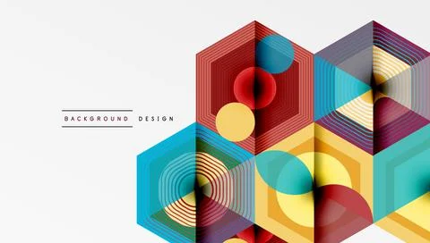 Hexagons design geometric abstract background 스톡 일러스트
