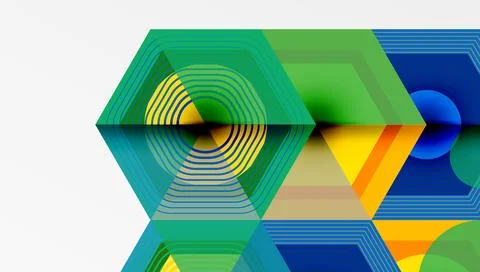 Hexagons design geometric abstract background Stock Illustration