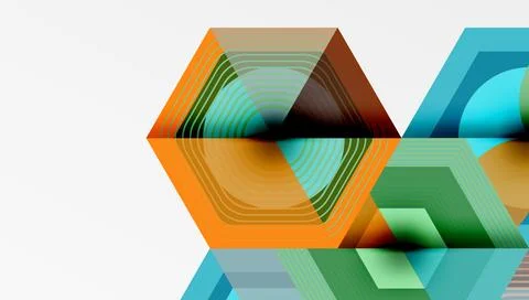 Hexagons design geometric abstract background 스톡 일러스트