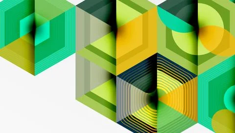 Hexagons design geometric abstract background Stock Illustration