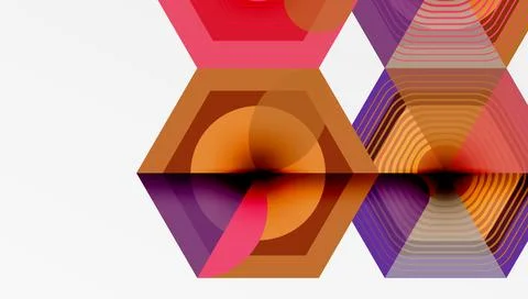 Hexagons design geometric abstract background Illustrazione stock