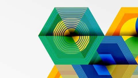 Hexagons design geometric abstract background 스톡 일러스트