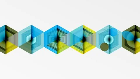 Hexagons design geometric abstract background Illustrazione stock