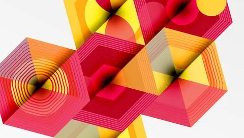 Hexagons design geometric abstract background Stock Illustration