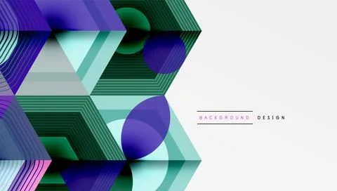 Hexagons design geometric abstract background Stock Illustration