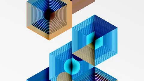 Hexagons design geometric abstract background Illustrazione stock
