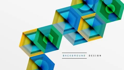 Hexagons design geometric abstract background Stock Illustration