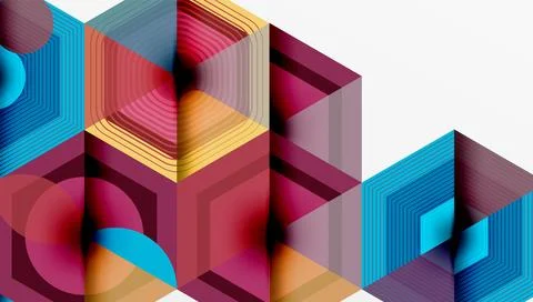 Hexagons design geometric abstract background Stock Illustration
