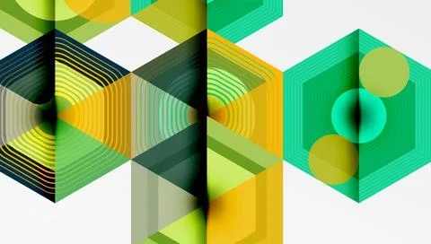 Hexagons design geometric abstract background Stock Illustration