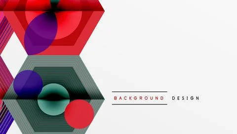 Hexagons design geometric abstract background Stock Illustration