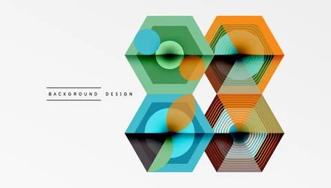 Hexagons design geometric abstract background Stockillustratie