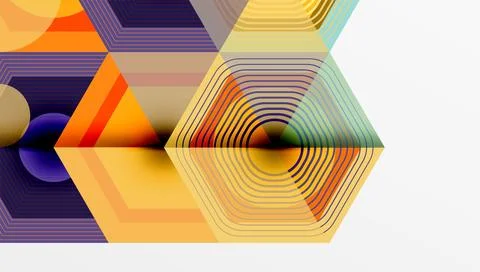 Hexagons, diamonds pattern. Geometric repeating hexagon background Illustrazione stock