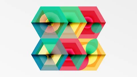 Hexagons, diamonds pattern. Geometric repeating hexagon background イラスト素材