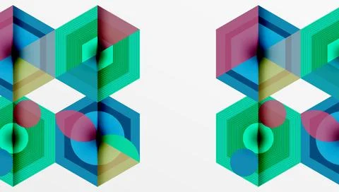 Hexagons, diamonds pattern. Geometric repeating hexagon background Stock Illustration