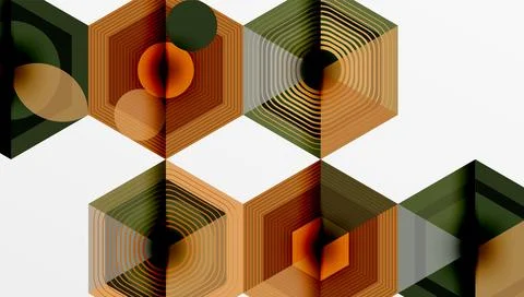 Hexagons, diamonds pattern. Geometric repeating hexagon background 스톡 일러스트