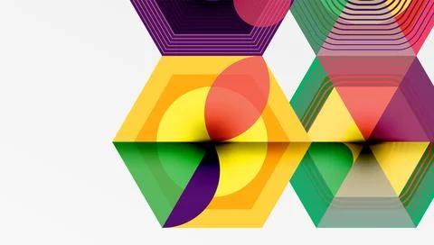 Hexagons, diamonds pattern. Geometric repeating hexagon background Illustrazione stock