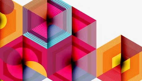 Hexagons, diamonds pattern. Geometric repeating hexagon background Stock Illustration