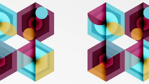 Hexagons, diamonds pattern. Geometric repeating hexagon background 스톡 일러스트