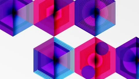 Hexagons, diamonds pattern. Geometric repeating hexagon background Stock Illustration